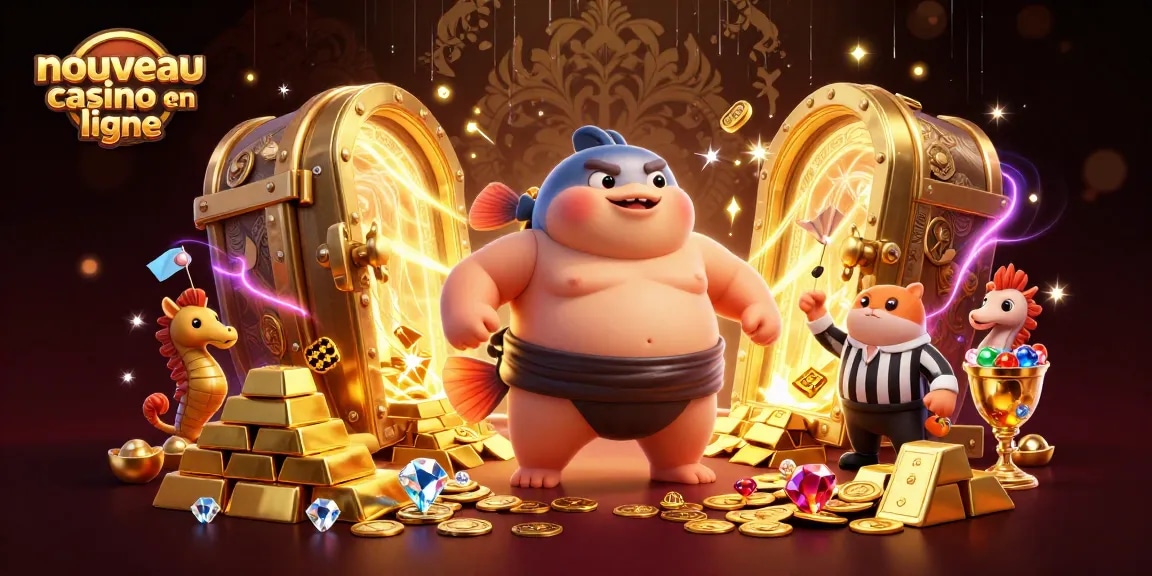 Visuel dynamique d'un fugu dans un ring de casino marin, illuminant l'univers du nouveau casino en ligne.