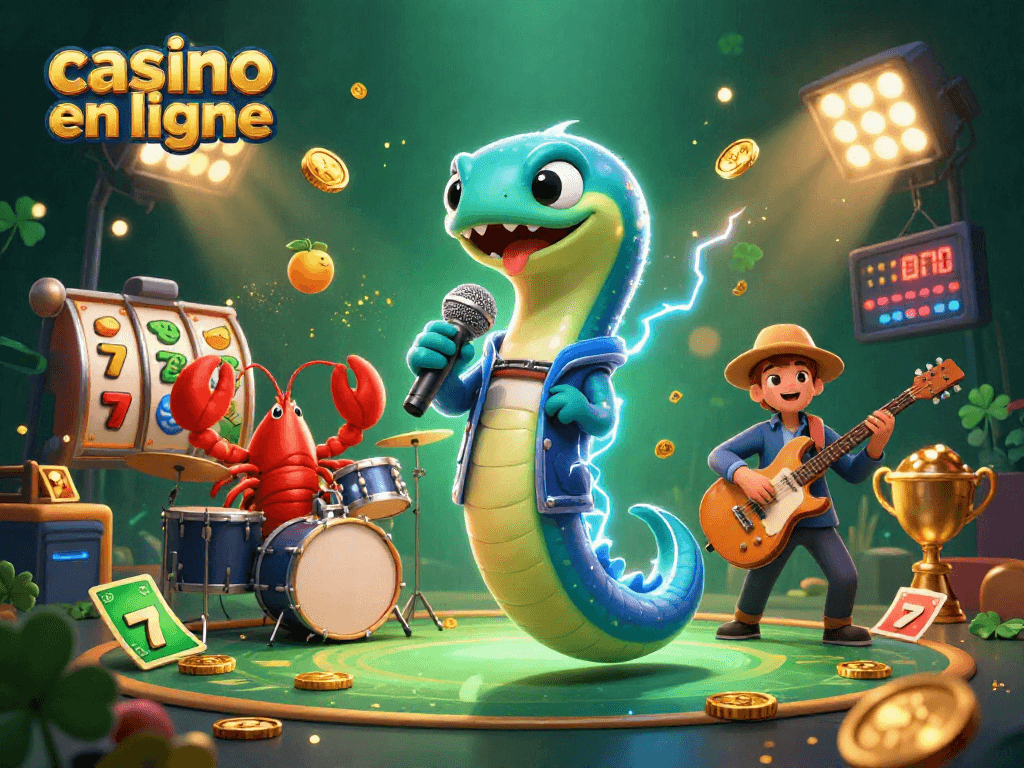 Profitez des jeux de casino en ligne avec une scène animée de personnages sous-marins.