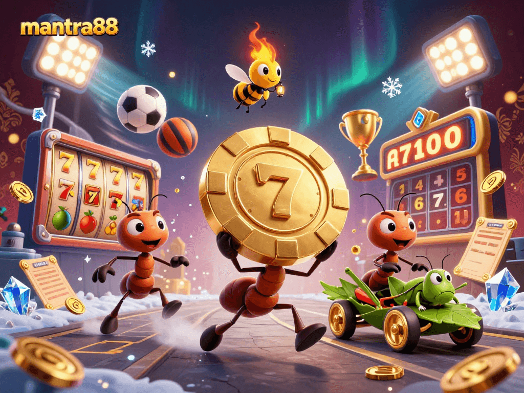 Engage in exhilarating gameplay at mantra88 with a thrilling heist scene featuring clever ants and gaming elements
