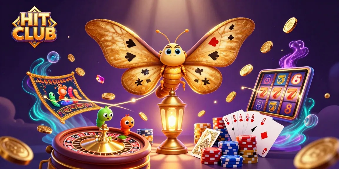 Experience the thrill of HIT CLUB with spectacular casino scenes featuring golden winning elements.