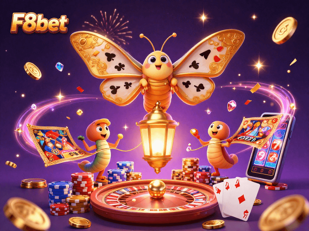 Spin the roulette and win big with F8bet in a dazzling casino scene filled with excitement.