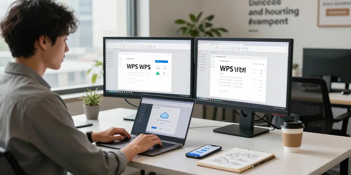 使用WPS Office 下载的现代办公场景,展示多设备同步与协作的高效工作环境