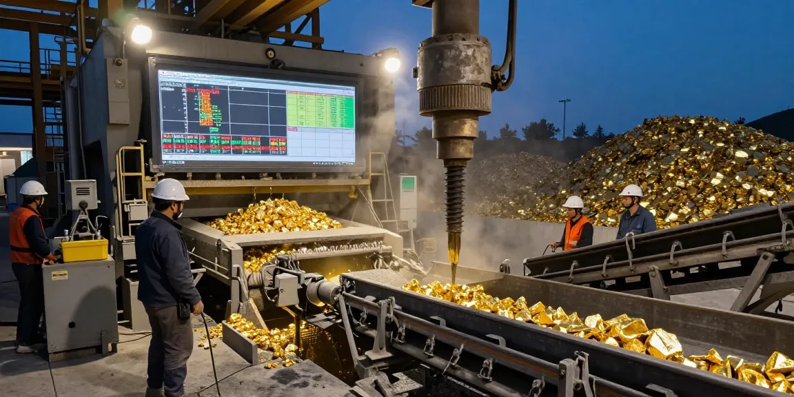 NAGA2000 gold mining equipment in action, showcasing industrial processes and teamwork in gold extraction