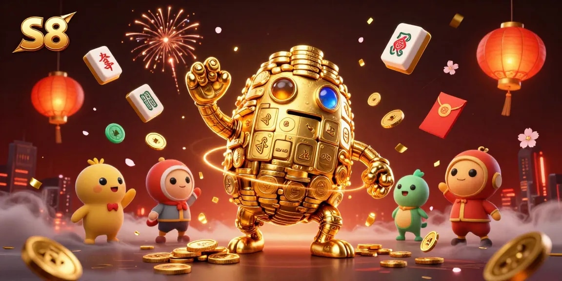 S8 enhances the gaming experience with dynamic slots and vibrant golden elements, promoting fun online gaming.