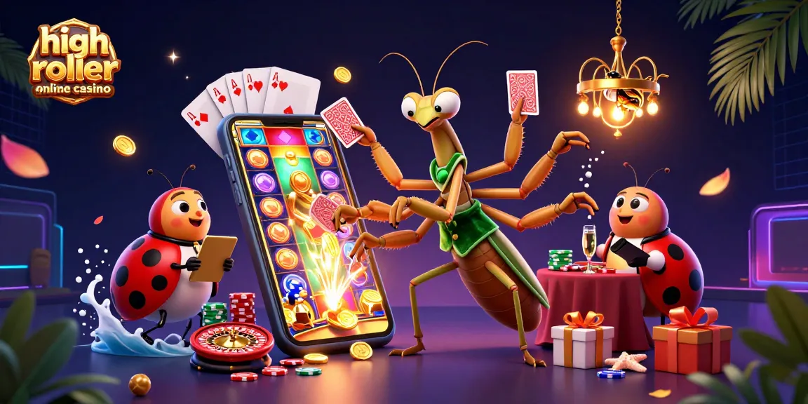 Experience the excitement at a high roller online casino with vibrant slot games and engaging characters.