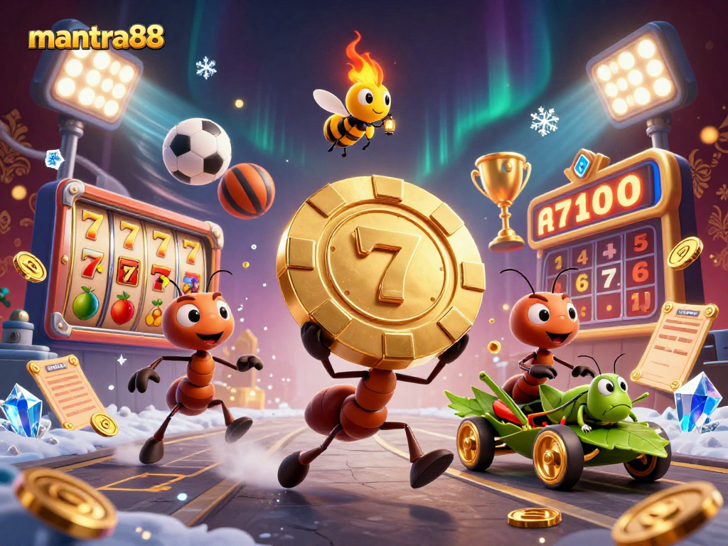 Engage in exhilarating gameplay at mantra88 with a thrilling heist scene featuring clever ants and gaming elements