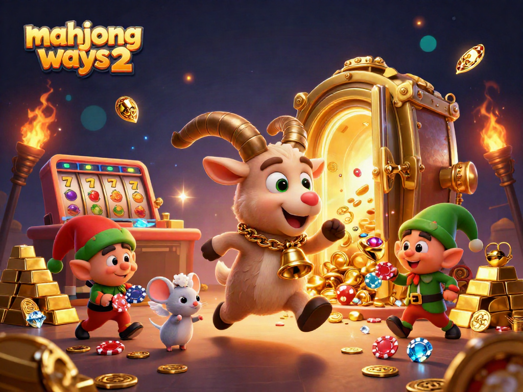 Experience the thrilling action of Mahjong Ways 2 with lively cartoon-style characters and bright casino visuals.