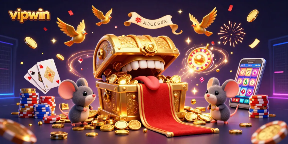 Experience the thrill of winning at vipwin with a colorful casino adventure illustration.