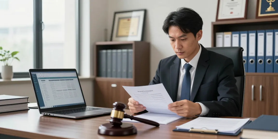 Legal consultation setting showing why not try here with lawyer reviewing documents in a professional office.