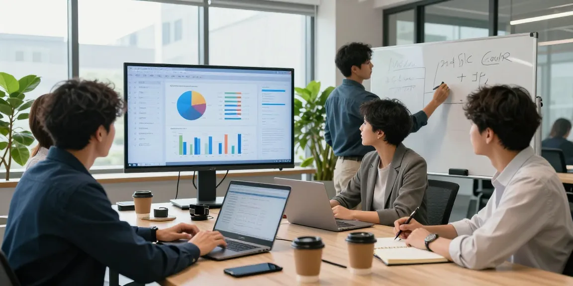 WPS software in use during a professional team meeting in a vibrant office setting.