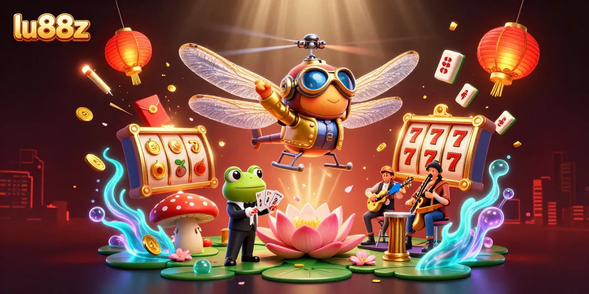 Engage in thrilling adventures at lu88z with exciting slot reels and vibrant casino scenes.