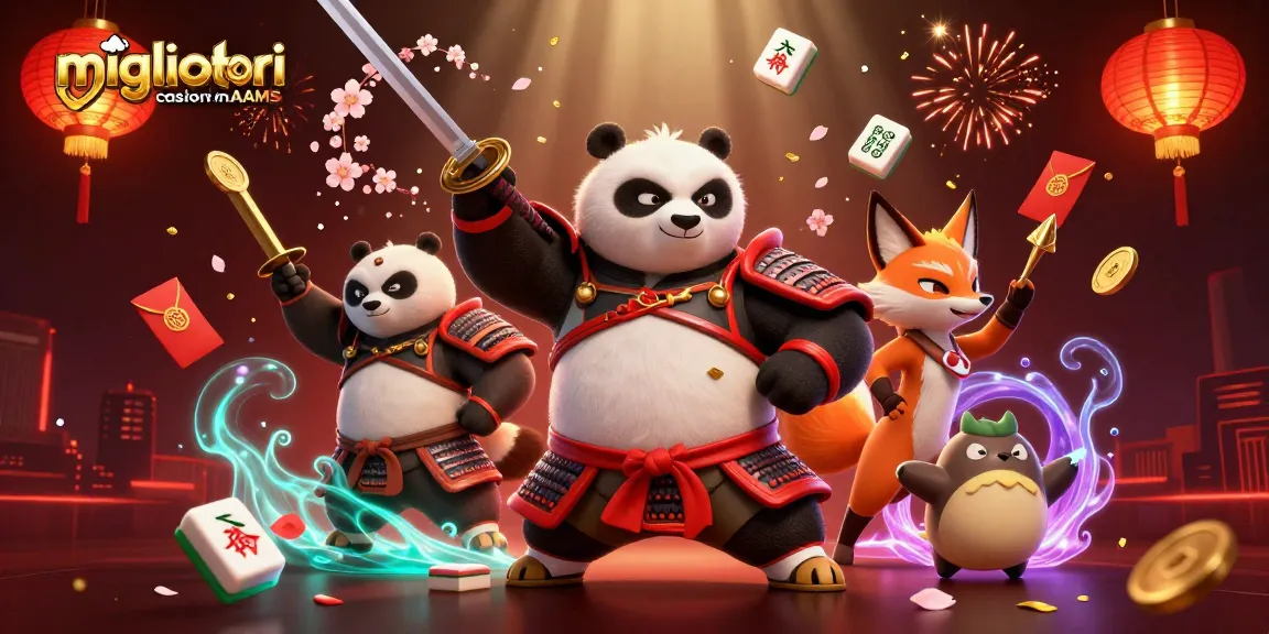 Gioca nei migliori casino non AAMS con il panda samurai e un'atmosfera vibrante.