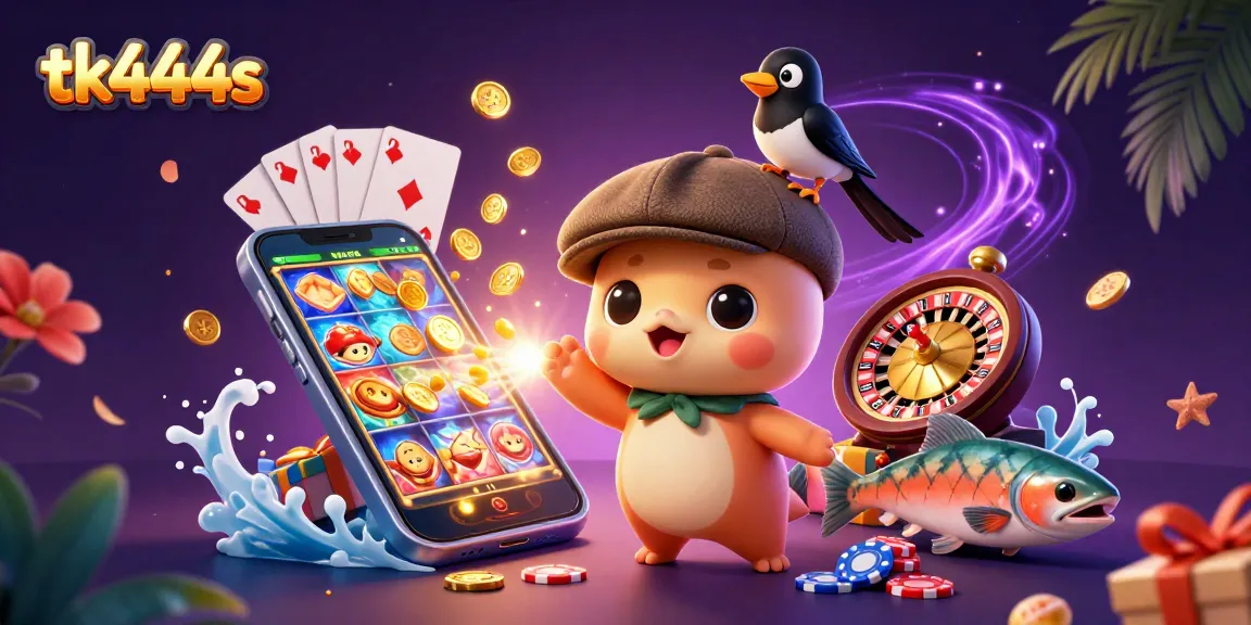 Experience thrilling gaming with tk444s in this captivating 3D illustration of casino fun.