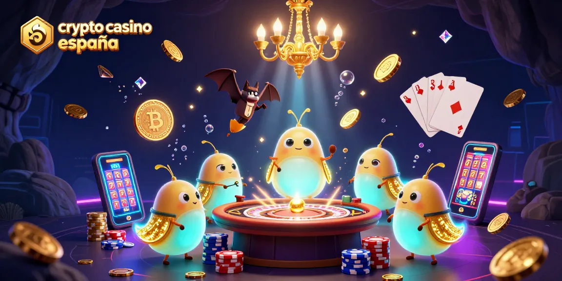 Ilumina el juego en un crypto casino españa con gusanos de luz y un dealer murciélago.