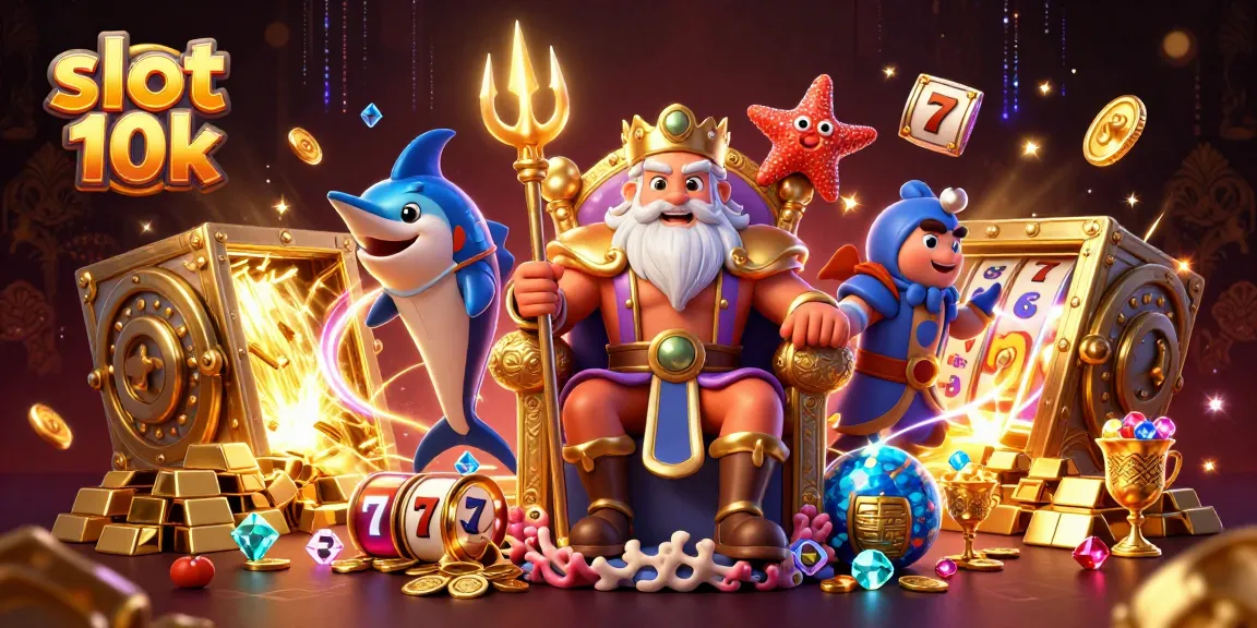 Engage with thrilling gameplay featuring slot 10k reels and treasures in a dynamic casino scene.