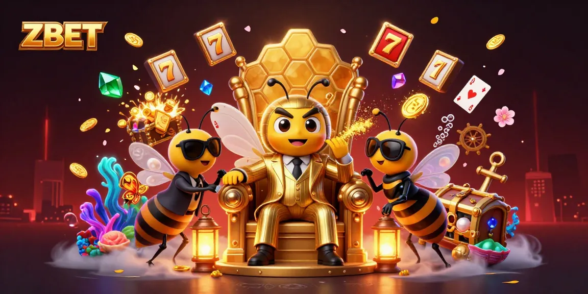 ZBET brings excitement to life in a vibrant casino world with animated characters and dazzling slot elements.