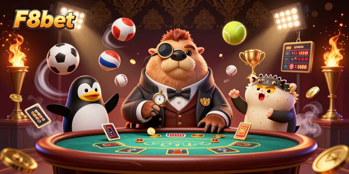 Experience the thrill of F8bet as a walrus and friends enjoy an underwater poker game.