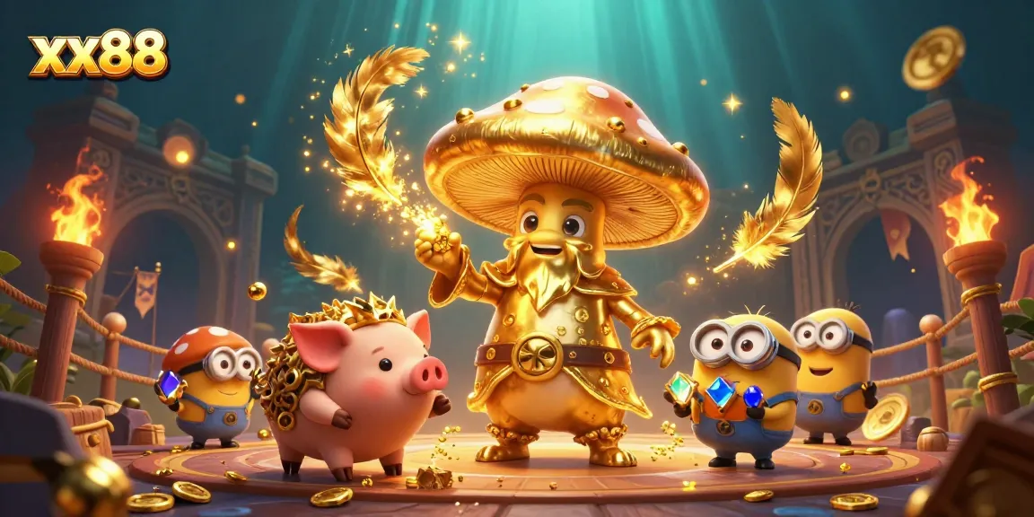 Experience the magic of xx88 with golden treasures and vibrant jewels in a thrilling casino adventure.