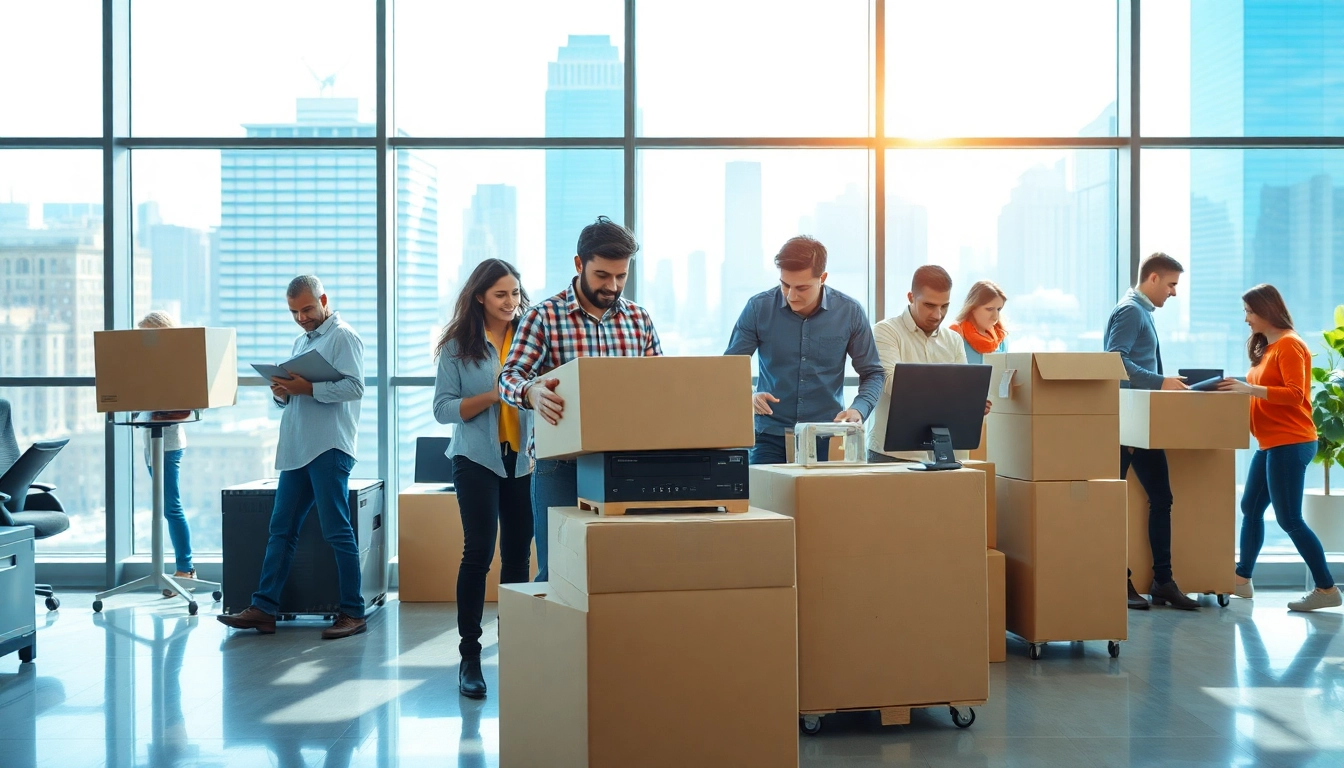 Office Moving Services NYC showcased by a professional team efficiently relocating office equipment in New York City.