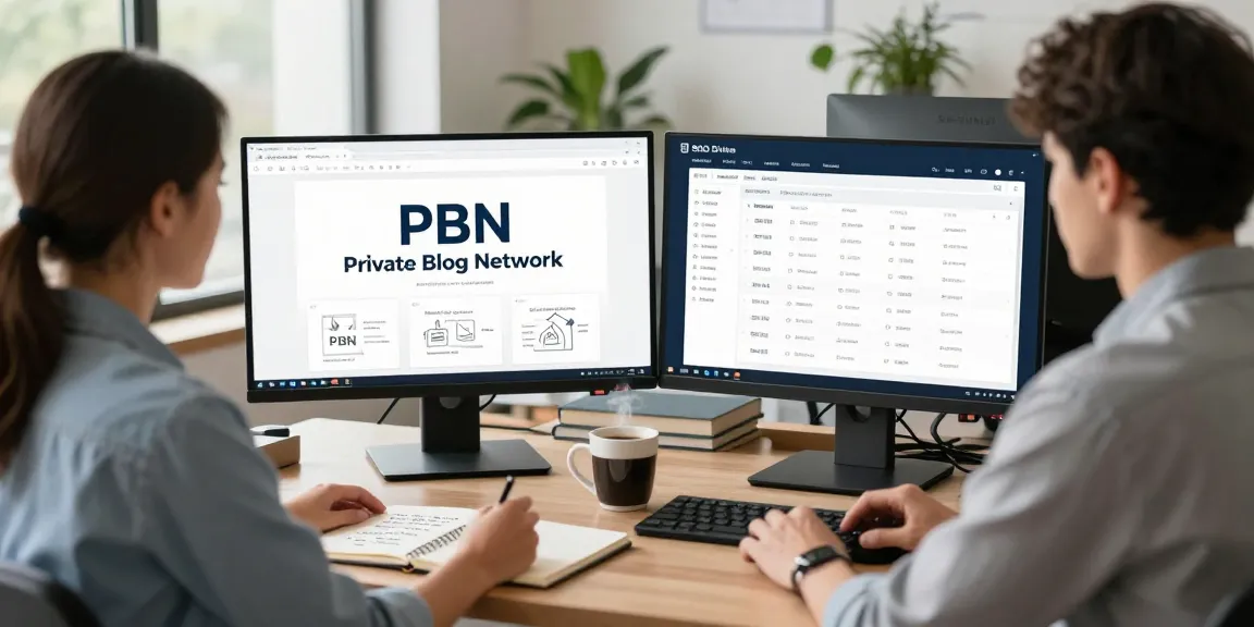 Expert digital marketing professional analyzing how to build PBN links in a modern office.