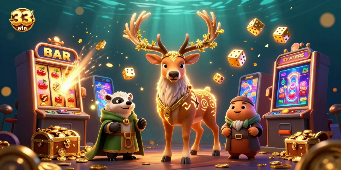 33win celebrates big wins with vibrant slots, lucky symbols, and engaging 3D fantasy elements.