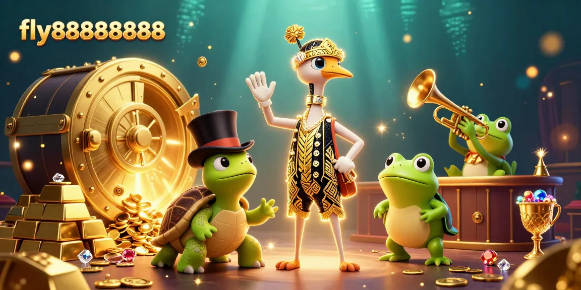 Experience thrilling games at fly88888888 with vibrant characters and rich casino elements in a dazzling scene