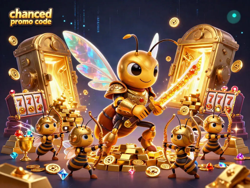 Claim rewards with the chanced promo code in this rich casino-themed illustration.