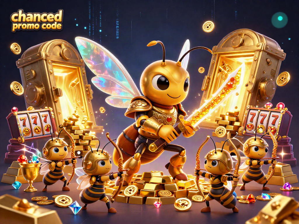 Claim rewards with the chanced promo code in this rich casino-themed illustration.
