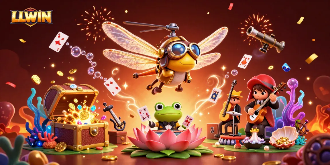 Experience exciting gameplay with LLWIN's vibrant casino scene featuring colorful characters and lively elements.