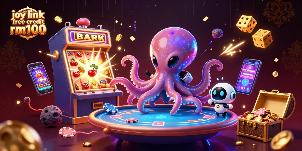 Experience joy link free credit rm100 at a vibrant alien-themed cosmic casino scene.