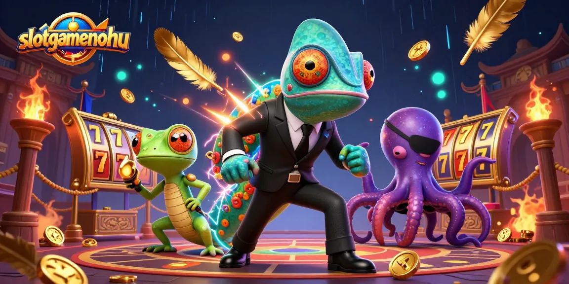 Spin slots with thrilling energy at slotgamenohu, featuring dynamic 3D characters in a vibrant casino scene.