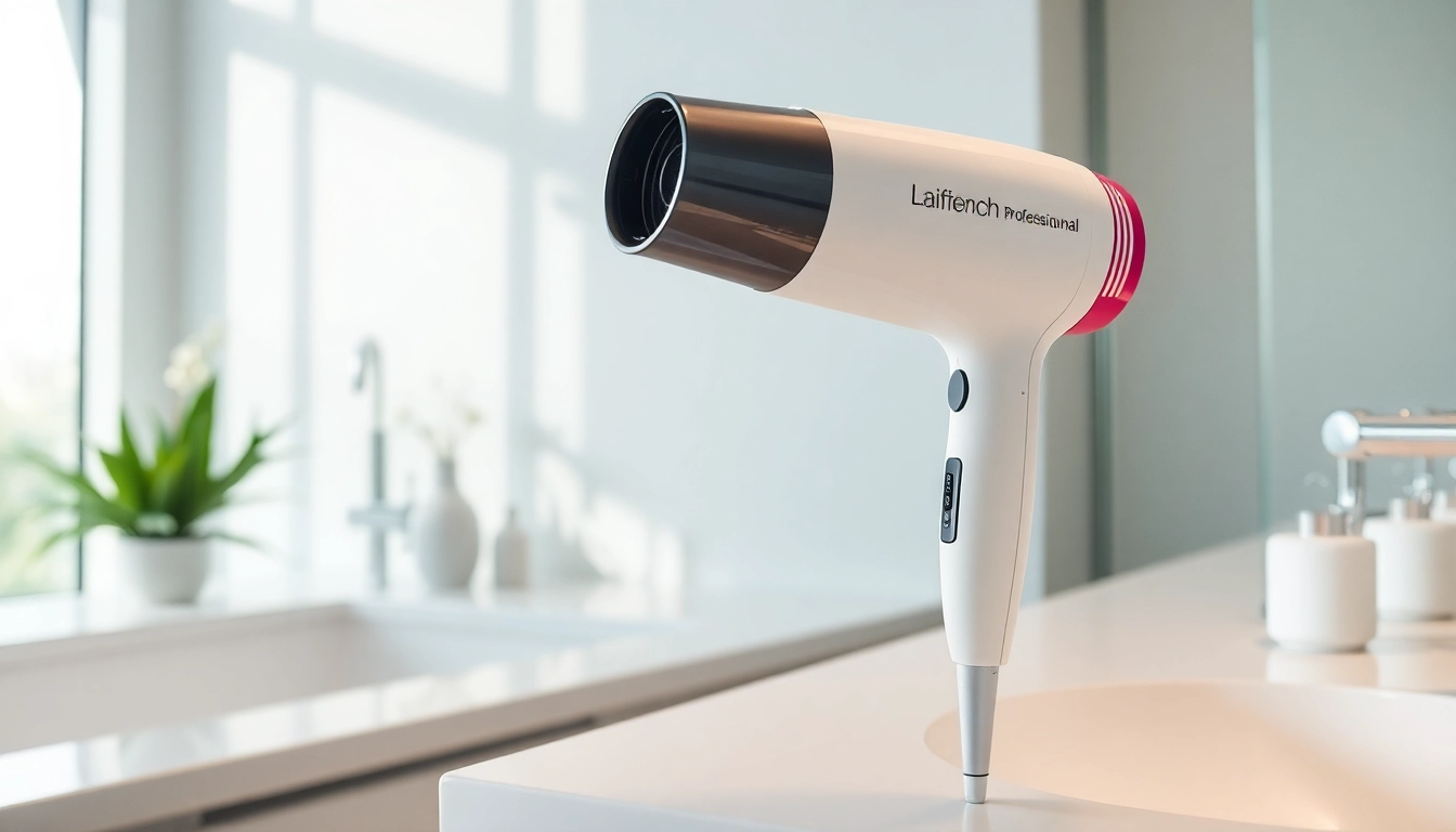 Laifentech professional hair dryer showcasing sleek design and modern features.