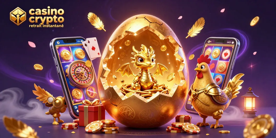 Découvrez le casino crypto retrait instantané avec un dragon doré et des éléments de jeu fascinants.