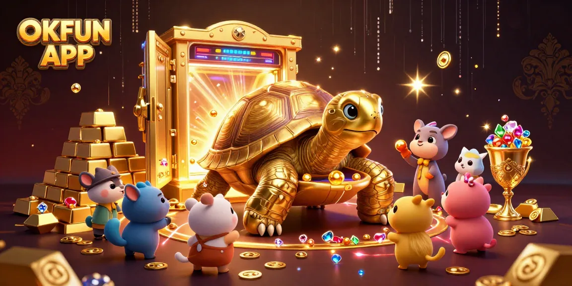 Engage with the OKFUN APP in a vibrant casino atmosphere featuring exciting game elements.