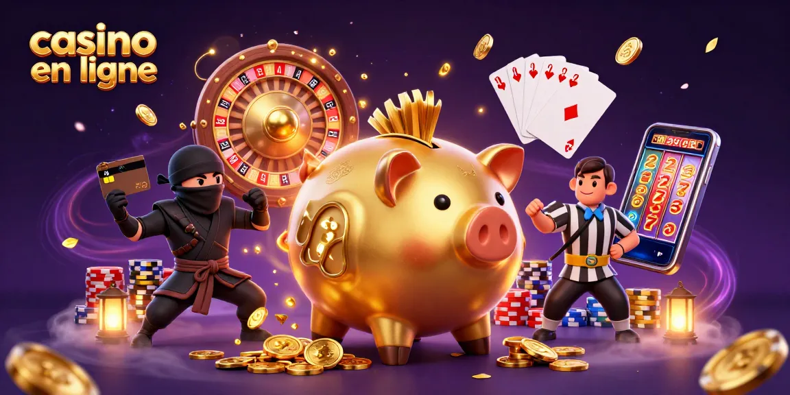 Jouer au casino en ligne avec des animations de pièces d'or et de cartes au poker