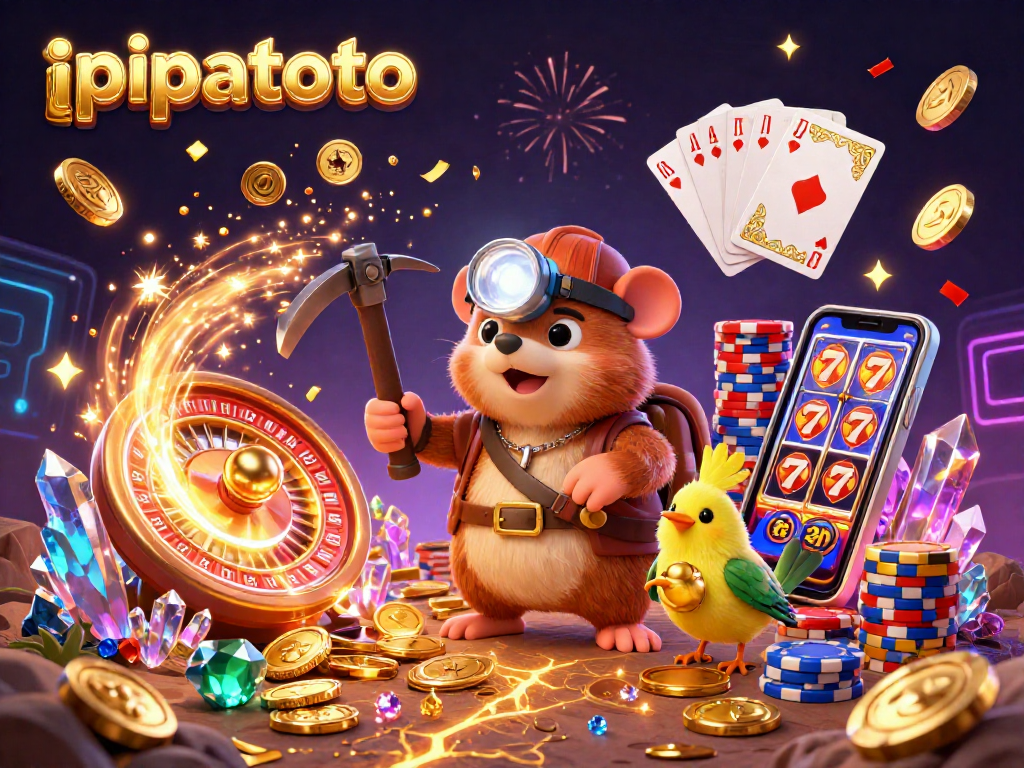 Pipatoto's treasure hunter discovering gems and winning in a vibrant casino scene filled with excitement and energy.