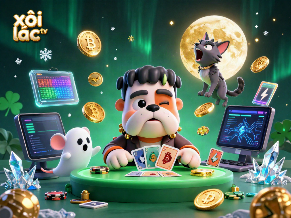 Engage with xôi lạc tv casino fun featuring a Frankenstein bulldog dealer and playful elements.