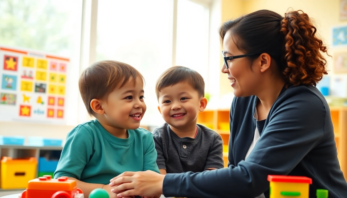Engaging ABA therapy for kids session highlighting child-therapist interaction in a bright room.