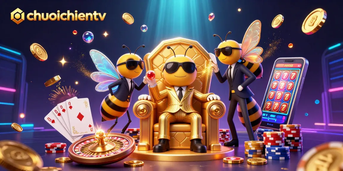Experience thrilling bets with chuoichientv as a unique cartoon casino scene unfolds.