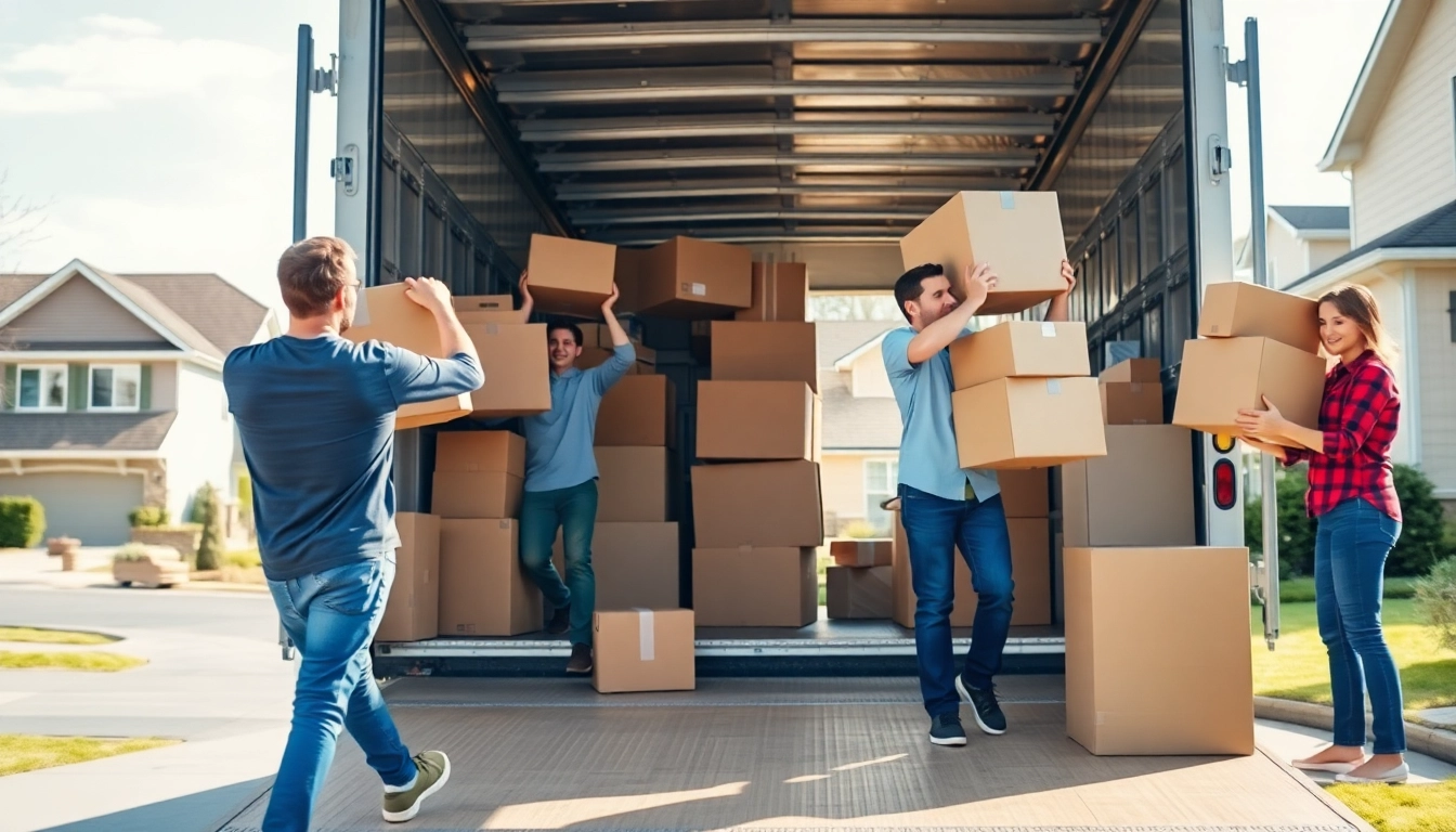 Wellen moving services showcasing a professional moving team efficiently loading a truck with care.