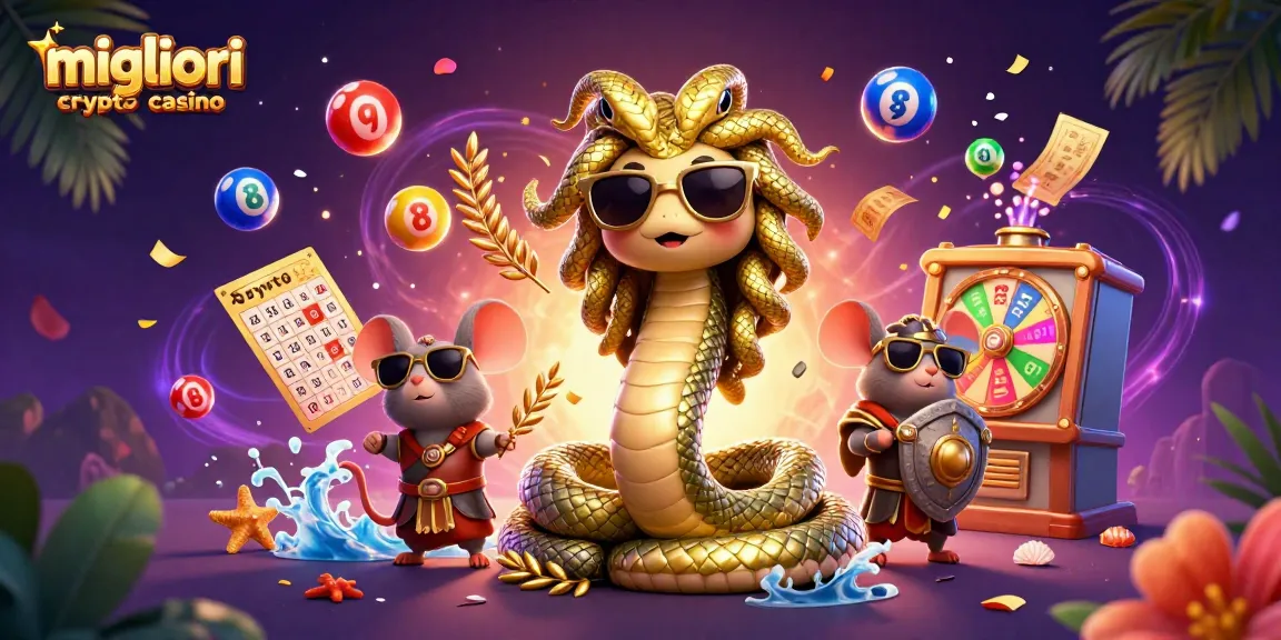 Gioca nei migliori crypto casino con una scena vivace e coinvolgente di Medusa e un topo guerriero.