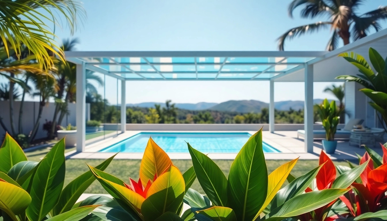 Enjoying a beautifully designed Pool Enclosure surrounded by lush greenery.