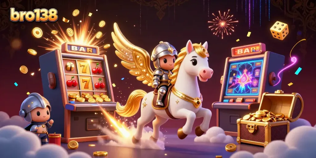 Spin and win big with bro138 in a vibrant and dynamic casino scene full of exciting elements.