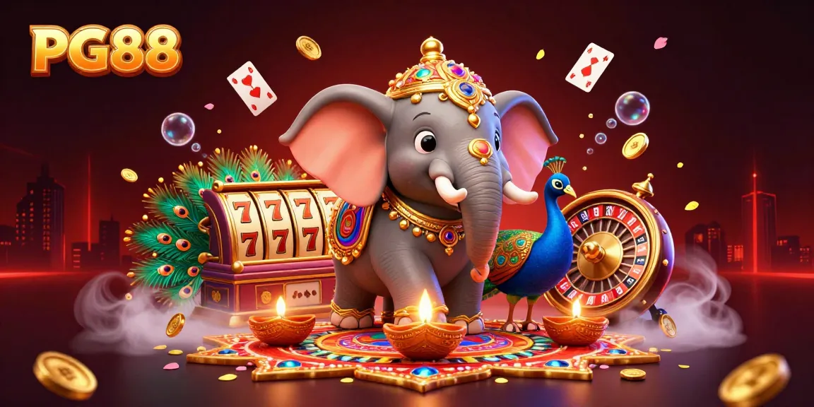 Experience the vibrant world of PG88 with colorful characters, slot reels, and casino elements.