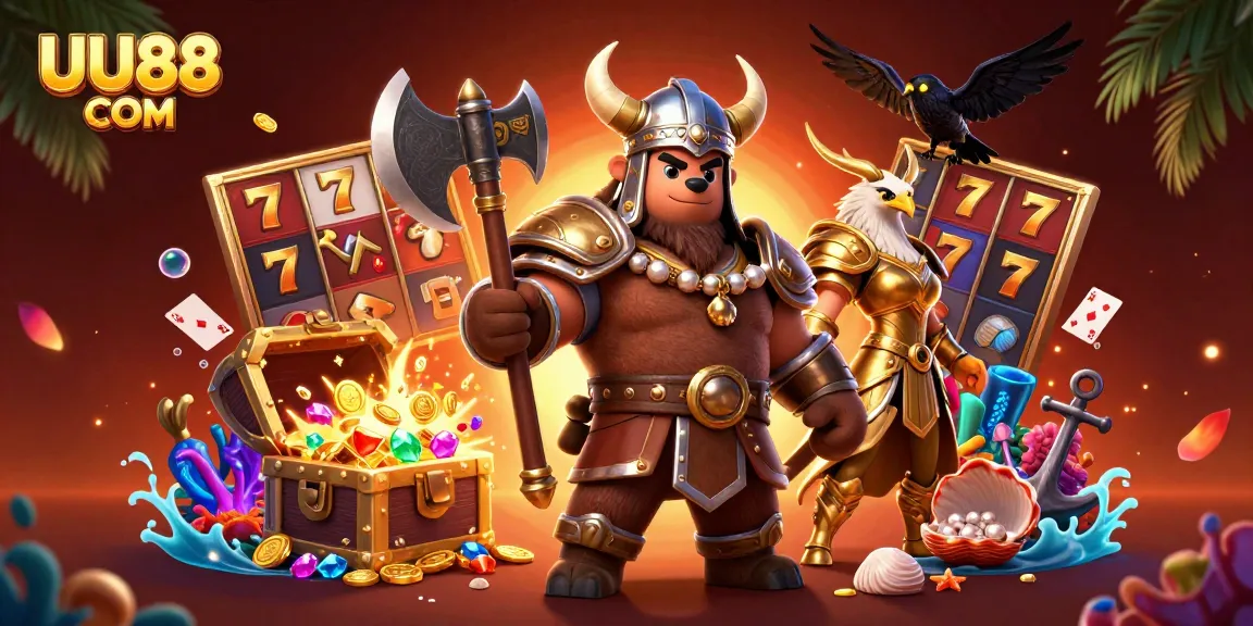 Experience thrilling gameplay at UU88 COM, showcasing a vibrant Viking-themed casino adventure.