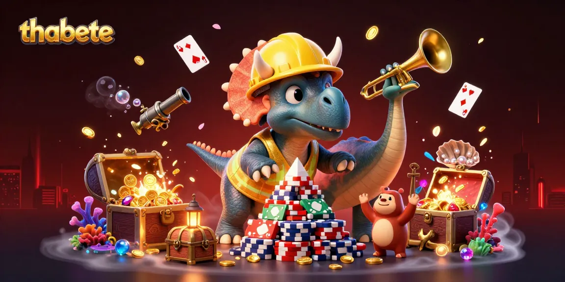 Win big with thabete in this exciting 3D casino scene featuring vibrant characters and dynamic gaming elements.