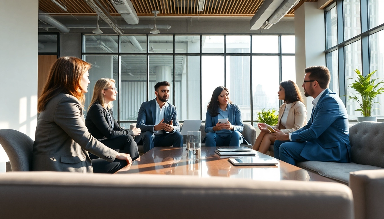 Ein interaktives Geschäftstreffen mit csc hamburg in einem modernen Büro.