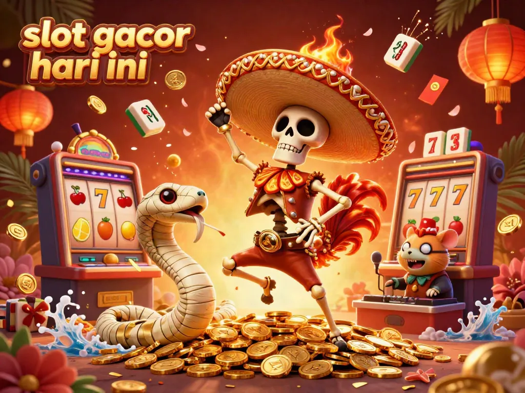 Experience the excitement of slot gacor hari ini with vibrant casino elements and animated characters celebrating wins.