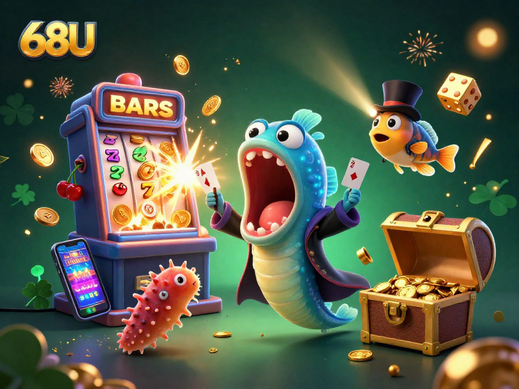 Jogadores no 68U aproveitam a sorte do jackpot em um mundo de cassino mágico.
