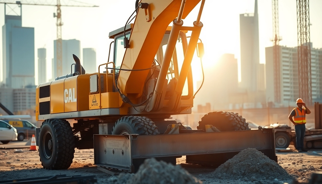 Gradall excavator demonstrating powerful capabilities on a bustling job site